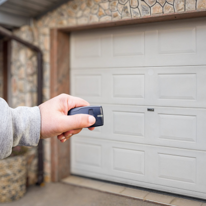 Kennewick security key fob pointing to a garage door